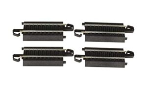 bachmann trains – snap-fit e-z track 3” straight track (4/card) – steel alloy rail with black roadbed – ho scale