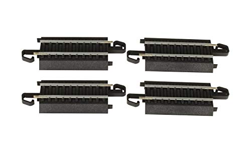 Bachmann Trains - Snap-Fit E-Z TRACK 3” STRAIGHT TRACK (4/card) - STEEL ALLOY Rail With Black Roadbed - HO Scale