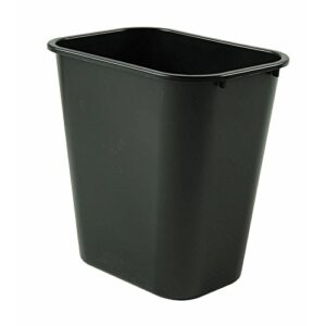 rubbermaid 2956 open top rectangular wastebasket, 28-1/8-quart, black