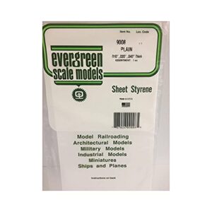 evergreen 9008 White Polystyrene Sheet Set of 3