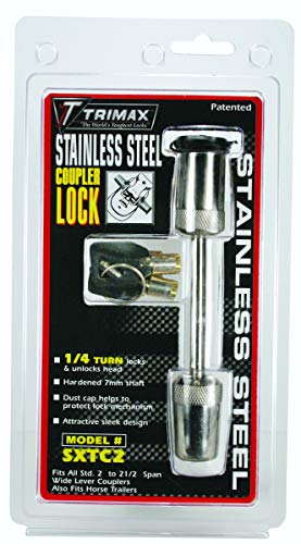 Trimax SXTC2 Premium Stainless Steel Coupler Lock (2.5" Span)