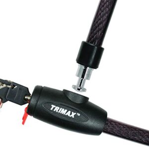 Trimax Trimaflex Integrated Keyed Cable Lock 6' L X 20Mm TQ2072, Card Packaging , Black