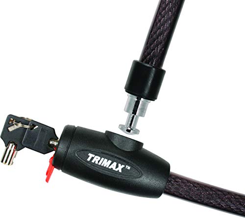 Trimax Trimaflex Integrated Keyed Cable Lock 6' L X 20Mm TQ2072, Card Packaging , Black