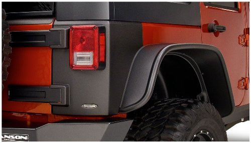 Bushwacker Trail Armor Rear Corner Covers | 2-Piece Set, Black, Textured Finish | 14010 | Fits 2007-2018 Jeep Wrangler JK Unlimited