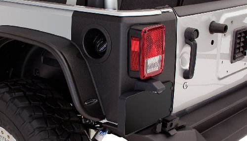 Bushwacker Trail Armor Rear Corner Covers | 2-Piece Set, Black, Textured Finish | 14009 | Fits 2007-2018 Jeep Wrangler JK 2-Door