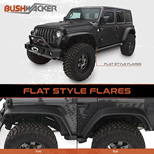 Bushwacker 10919-07 Flat Fender Flares 4pc. Set fits 2007-2018 Jeep Wrangler JK (2 Door Models)