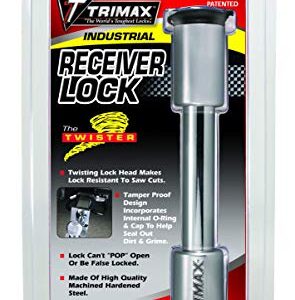 Trimax Industrial 5/8" Dia.Receiver Lock Twister Series with Flat Keys TK225, Clam Packaging, Chrome