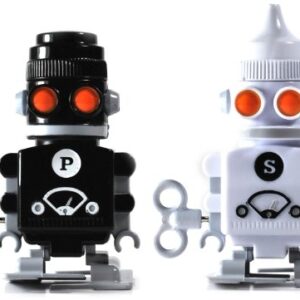 Suck UK Salt And Pepper Shakers | 2 Salt And Pepper Shaker Robots | Funny Kitchen Gadgets & Kitchen Accessories | Salt And Pepper Set For Kitchen Decor | Novelty Gifts | Salt And Pepper Shakers Funny