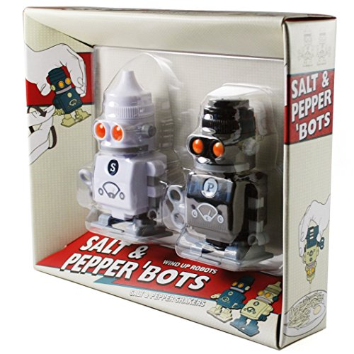 Suck UK Salt And Pepper Shakers | 2 Salt And Pepper Shaker Robots | Funny Kitchen Gadgets & Kitchen Accessories | Salt And Pepper Set For Kitchen Decor | Novelty Gifts | Salt And Pepper Shakers Funny