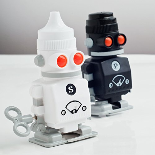 Suck UK Salt And Pepper Shakers | 2 Salt And Pepper Shaker Robots | Funny Kitchen Gadgets & Kitchen Accessories | Salt And Pepper Set For Kitchen Decor | Novelty Gifts | Salt And Pepper Shakers Funny