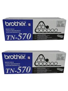 brother tn570 (tn-570) high yield black toner cartridge 2-pack