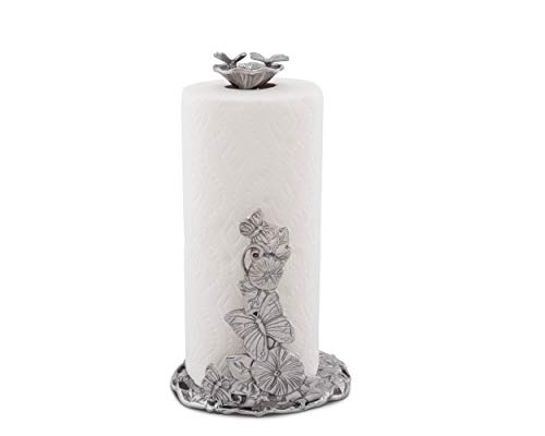 Arthur Court Aluminum Butterfly Garden Decorative Paper Towel Holder Metal Countertop 13 inch Standing Tall