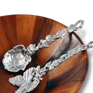 Arthur Court Designs Aluminum Metal Butterfly Salad Serving Set Garden Inspired Heavy Quality Amazing Detail 11 inch Long