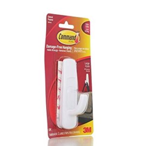 3M : Scotch Command Removable Adhesive Utility Hook, 5-lb Capacity, Plastic, White -:- Sold as 2 Packs of - 1 - / - Total of 2 Each