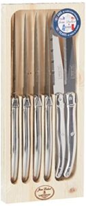 jean dubost stainless steel handle steak knives 97600 set of 6