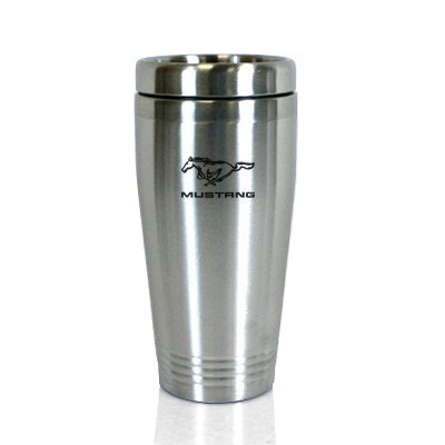 Ford Mustang Brushed Stainless Steel Travel Mug