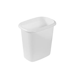 rubbermaid vanity trash can/wastebasket, 1.5-gallons/6-quarts, white, small bathroom/bedroom/office trash can, fits under desk/sink