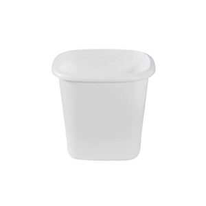Rubbermaid Vanity Trash Can/Wastebasket, 1.5-Gallons/6-Quarts, White, Small Bathroom/Bedroom/Office Trash can, Fits under Desk/Sink
