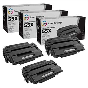 ld products compatible hp 55x ce255x high yield toner cartridge replacement for use in laserjet enterprise: p3010, p3015, p3015d, p3015dn, p3015n, p3015x, 500 mfp m525dn, 500 mfp m525f (black, 3-pack)