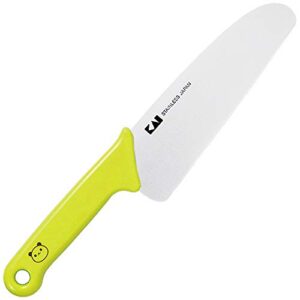 kai corporation fg5000 little chef club children’s knife, genuine blade, panda, green, made in japan