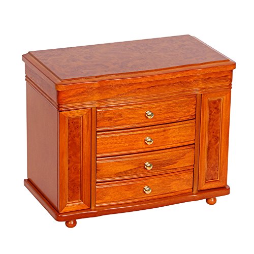 Mele 760-11 - Josephine 11.5" High Jewelry Box in Burlwood Oak