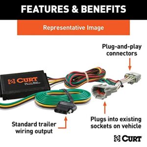 CURT 55570 Vehicle-Side Custom 4-Pin Trailer Wiring Harness, Fits Select Nissan Quest , Black