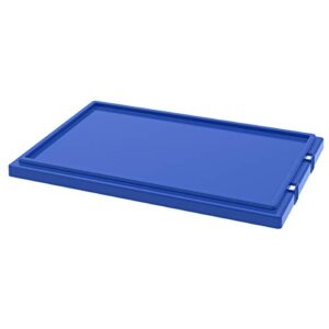 akro-mils 35241 lid for 35240 plastic nest and stack storage tote, blue, (3-pack)