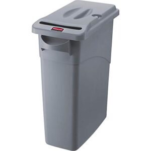 rubbermaid commercial slim jim confidential document trash can with lid, 16 gallon, gray, fg9w2500lgray