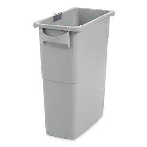 Rubbermaid Commercial Slim Jim Confidential Document Trash Can with Lid, 16 Gallon, Gray, FG9W2500LGRAY