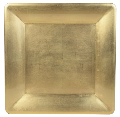 Entertaining with Caspari 13-Inch Square Lacquer Tray, Gold