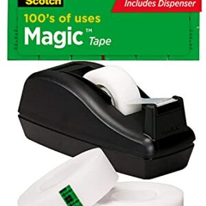 Scotch Magic Tape, 6 Rolls with Dispenser, Numerous Applications, Invisible, Engineered for Repairing, 3/4 x 1000 Inches, Boxed (810C40BK)