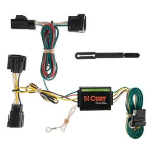 curt 55414 vehicle-side custom 4-pin trailer wiring harness, fits select jeep commander, except rocky mountain edition , black