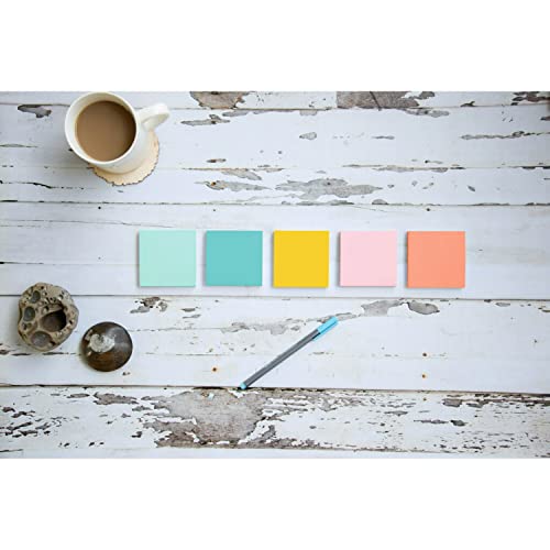 Post-it Notes, 4x6 in, 5 Pads, America's 1 Favorite Sticky Notes, Beachside Cafe Collection, Pastel Colors, Recyclable (660-5PK-AST)