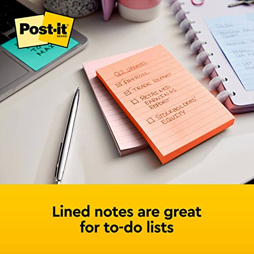 Post-it Notes, 4x6 in, 5 Pads, America's 1 Favorite Sticky Notes, Beachside Cafe Collection, Pastel Colors, Recyclable (660-5PK-AST)