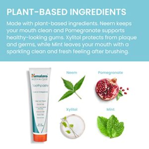 Himalaya Botanique Neem & Pomegranate Toothpaste, Original Formula for Brighter Teeth and Fresh Breath, 5.29 oz