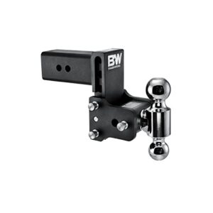 b&w trailer hitches tow & stow adjustable trailer hitch ball mount – fits 3″ receiver, dual ball (2″ x 2-5/16″), 4.5″ drop, 21,000 gtw – ts30037b