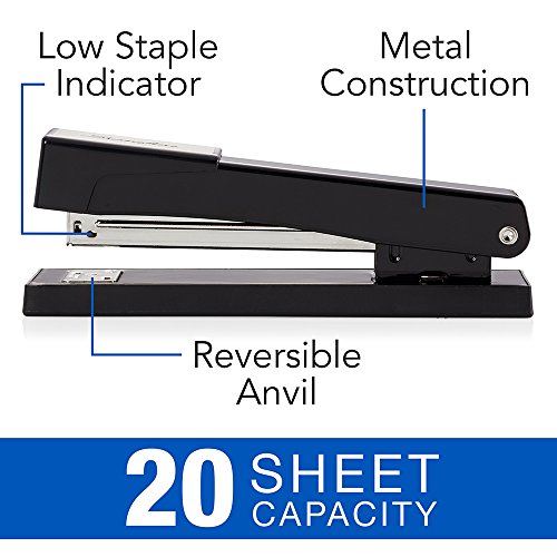 Swingline Stapler, Light Duty Desktop Stapler, 20 Sheet Capacity, Durable Metal, Black (S7040501)