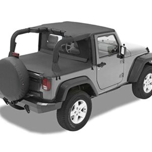 Bestop 5258035 Black Diamond Targa-Style Header Bikini Top for 2007-2009 Wrangler 2DR