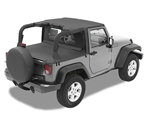 Bestop 5258035 Black Diamond Targa-Style Header Bikini Top for 2007-2009 Wrangler 2DR