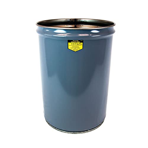 Justrite 26005 Cease-Fire Steel Drum, 15 Gallon Capacity, 14-1/2" OD x 25" Height, Gray