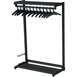 quartet two-shelf garment rack, freestanding, 48 inch, black, 12 hangers included (20224)