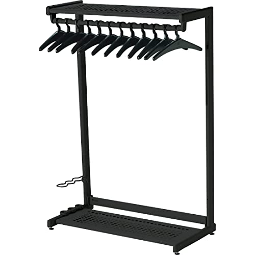 Quartet Two-Shelf Garment Rack, Freestanding, 48 Inch, Black, 12 Hangers Included (20224)