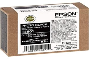 epson t5801 ultrachrome k3 photo black cartridge ink