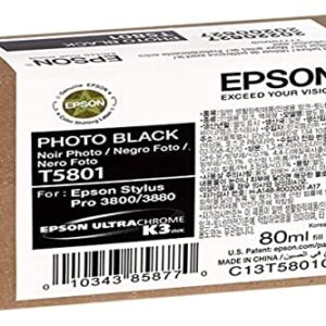 Epson T5801 UltraChrome K3 Photo Black Cartridge Ink