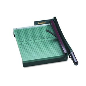 premier 715 stackcut heavy-duty trimmer, green, table size 12-1/2″ x 15″, permanent 1/2″ grid and dual english and metric rulers