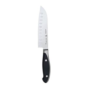 henckels forged synergy hollow edge santoku knife, 5-inch, black/stainless steel