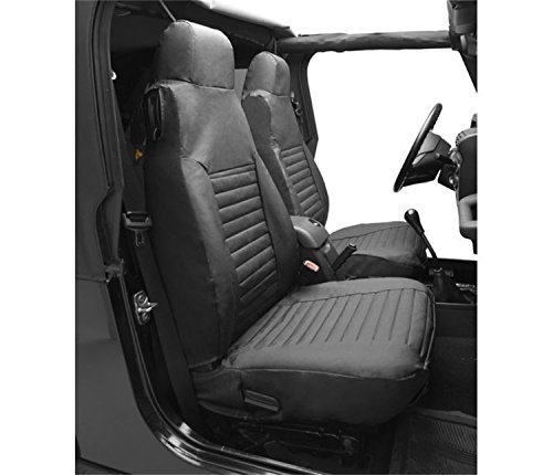 Bestop 2922835 Black Diamond Seat Covers for Front High-Back Seats - Jeep 2003-2006 Wrangler; Sold as Pair; Fit Factory Seats