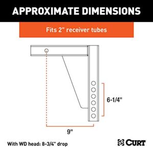 CURT 17124 Replacement Weight Distribution Hitch Shank, 2-Inch Receiver, 8-3/4-Inch Drop