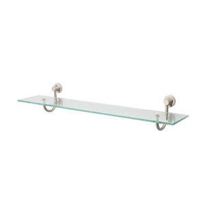 organize it all mounted tempered glass shelf with satin nickel mounts