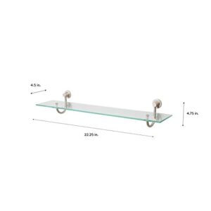 Organize It All Mounted Tempered Glass Shelf with Satin Nickel Mounts